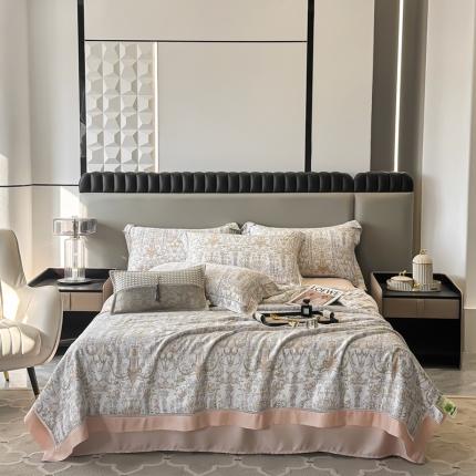 91家纺网 家纺一手货源 找家纺 （总）娇逸家居 2025新款天丝莫代尔镂空花边印花夏被夏凉被