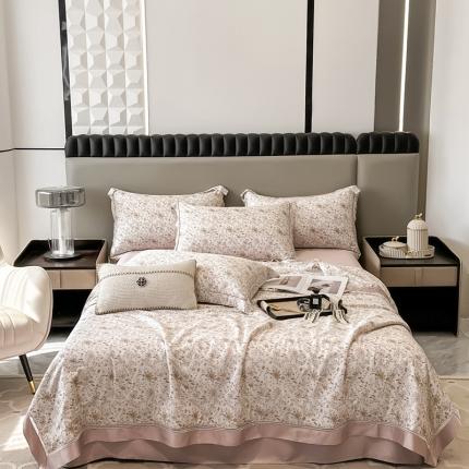 91家纺网 家纺一手货源 找家纺 （总）娇逸家居 2025新款天丝莫代尔镂空花边印花夏被夏凉被