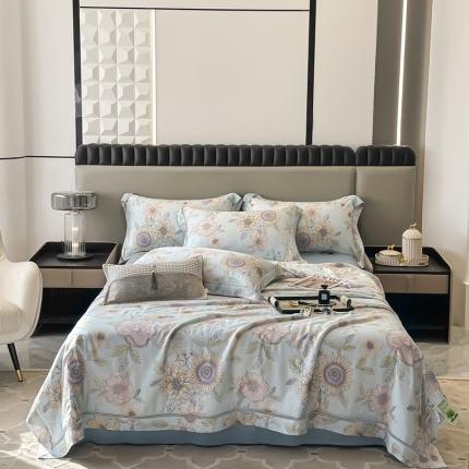 91家纺网 家纺一手货源 找家纺 （总）娇逸家居 2025新款天丝莫代尔镂空花边印花夏被夏凉被