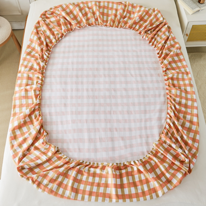 91家纺网 家纺一手货源 找家纺 九沐良品 新款全棉无印老粗布单品床笠+三件套 艾格（粉）