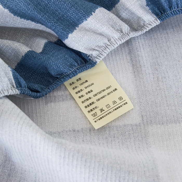 91家纺网 家纺一手货源 找家纺 九沐良品 新款全棉无印老粗布单品床笠+三件套 巴比熊（兰）