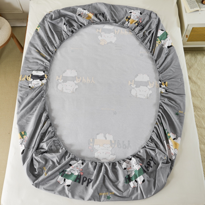 91家纺网 家纺一手货源 找家纺 九沐良品 新款全棉无印老粗布单品床笠+三件套 芭比兔