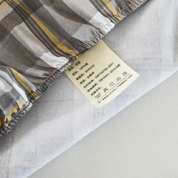 91家纺网 家纺一手货源 找家纺 九沐良品 新款全棉无印老粗布单品床笠+三件套 莫妮卡（灰）