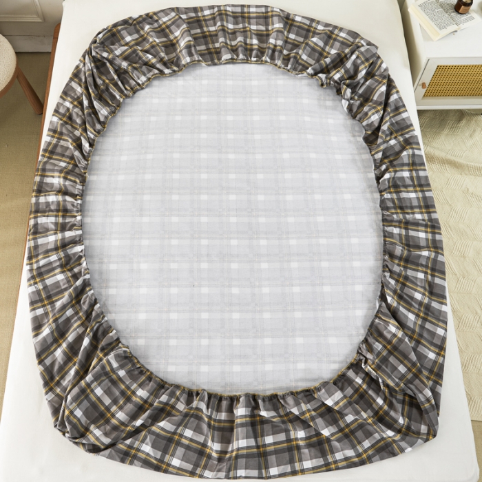 91家纺网 家纺一手货源 找家纺 九沐良品 新款全棉无印老粗布单品床笠+三件套 莫妮卡（灰）