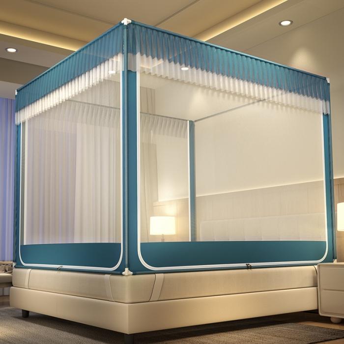 91家纺网 家纺一手货源 找家纺 防蚊家用蚊帐2024新款卧室蒙古包儿童防摔 高级新型蚊帐免安装支架