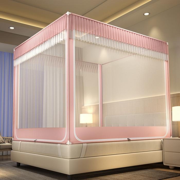 91家纺网 家纺一手货源 找家纺 防蚊家用蚊帐2024新款卧室蒙古包儿童防摔 高级新型蚊帐免安装支架