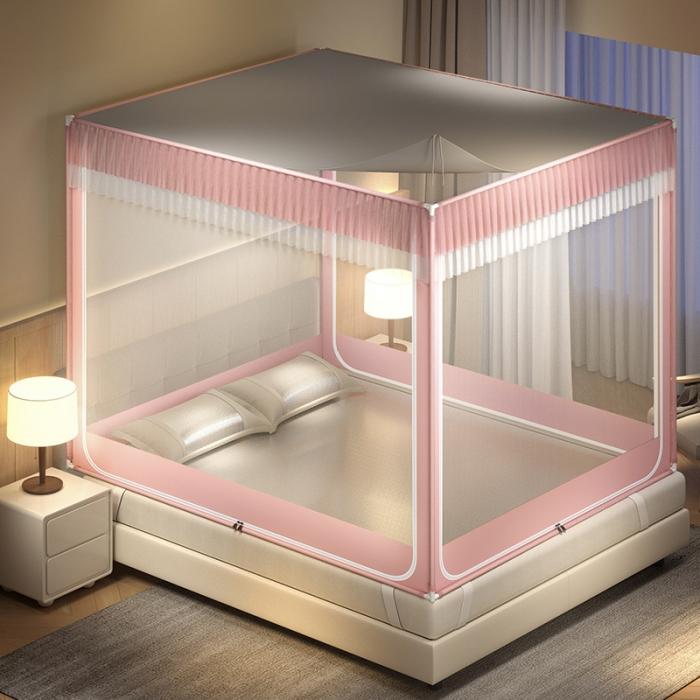 91家纺网 家纺一手货源 找家纺 宝宝防摔蚊帐1.8m床1.5家用儿童防掉床全底防尘遮光1.2米加厚新款