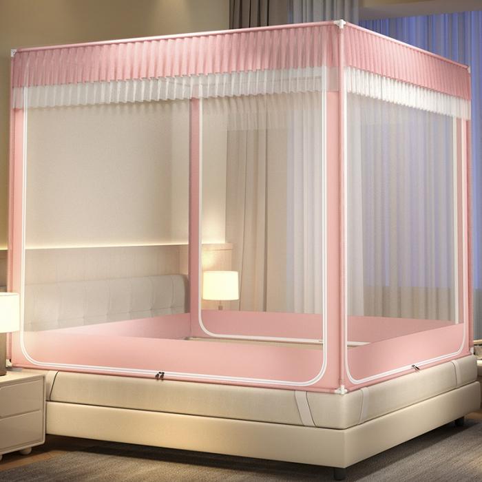 91家纺网 家纺一手货源 找家纺 宝宝防摔蚊帐1.8m床1.5家用儿童防掉床全底防尘遮光1.2米加厚新款