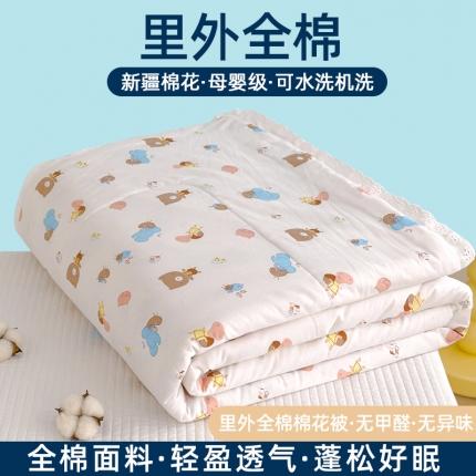 91家纺网 家纺一手货源 找家纺 （总）芯恋 2025新款韩版花边里外全棉棉花夏被春秋被