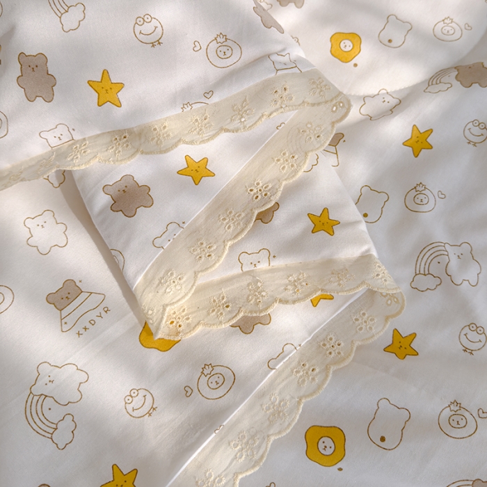 91家纺网 家纺一手货源 找家纺 芯恋 2025新款韩版花边里外全棉棉花夏被春秋被 浪漫之约