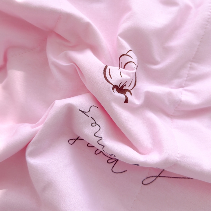 91家纺网 家纺一手货源 找家纺 芯恋 2025新款韩版花边里外全棉棉花夏被春秋被 棉花朵朵-樱花粉