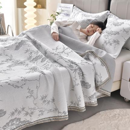 91家纺网 家纺一手货源 找家纺 星窝 2025新款品质艾草针织棉提花夏被夏凉被直播 梦甜