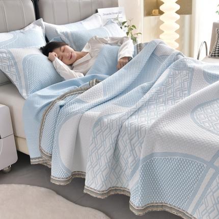 91家纺网 家纺一手货源 找家纺 星窝 2025新款品质艾草针织棉提花夏被夏凉被直播 时尚旋律