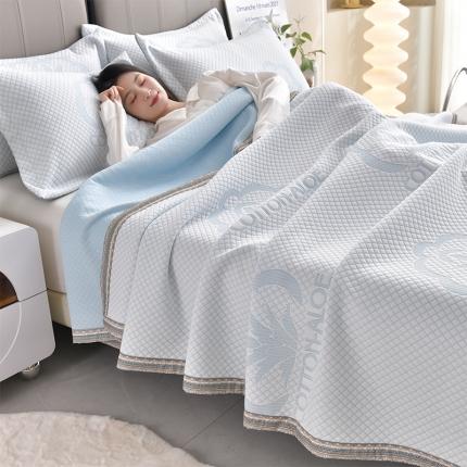 91家纺网 家纺一手货源 找家纺 星窝 2025新款品质艾草针织棉提花夏被夏凉被直播 舒棉