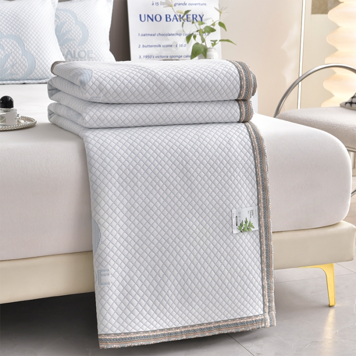 91家纺网 家纺一手货源 找家纺 星窝 2025新款品质艾草针织棉提花夏被夏凉被直播 舒棉