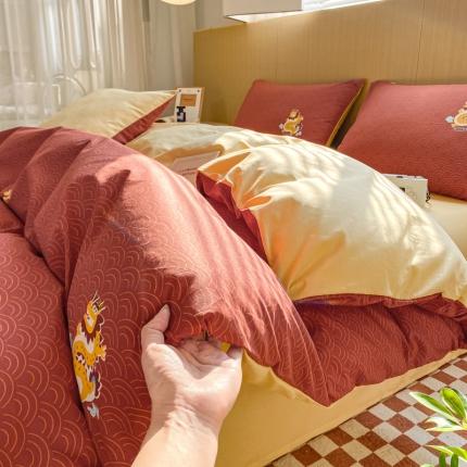 91家纺网 家纺一手货源 找家纺 （总）帅露家纺 2024新款全棉喷气13070小清新印花四件套-拍摄二