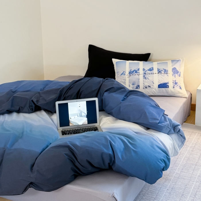 91家纺网 家纺一手货源 找家纺 （总）艾沁家纺 2024新款40支全棉渐变色混搭四件套