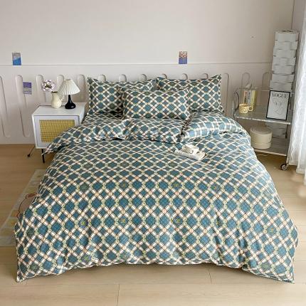 91家纺网 家纺一手货源 找家纺 （总）梵巢家纺 2025新款芦荟棉四件套和单品印花四件套 床笠款四件套