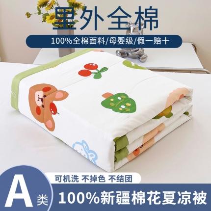 91家纺网 家纺一手货源 找家纺 鑫棉坊 2024新款新疆棉全棉印花棉花夏被 糖果盒-米