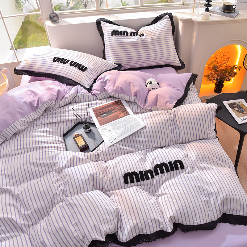 91家纺网 家纺一手货源 找家纺 炫拼 2025直播爆款新款A类全棉水洗棉毛巾绣四件套--赫本风 赫本—普罗旺斯