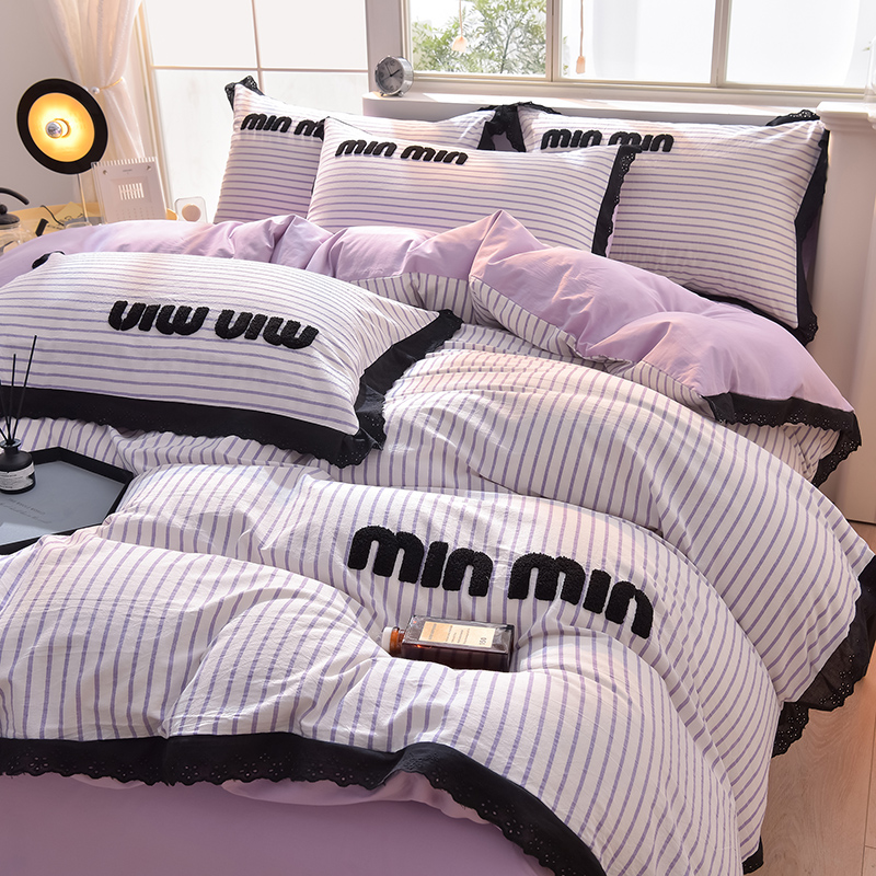 91家纺网 家纺一手货源 找家纺 炫拼 2025直播爆款新款A类全棉水洗棉毛巾绣四件套--赫本风 赫本—普罗旺斯