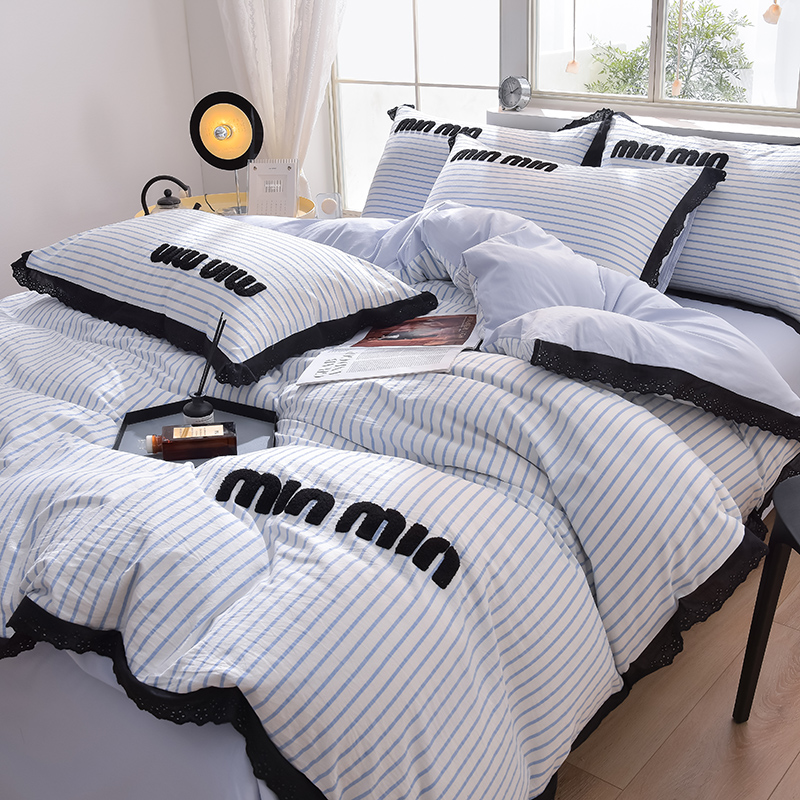 91家纺网 家纺一手货源 找家纺 炫拼 2025直播爆款新款A类全棉水洗棉毛巾绣四件套--赫本风 赫本—星辰