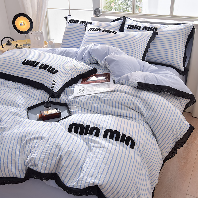 91家纺网 家纺一手货源 找家纺 炫拼 2025直播爆款新款A类全棉水洗棉毛巾绣四件套--赫本风 赫本—星辰