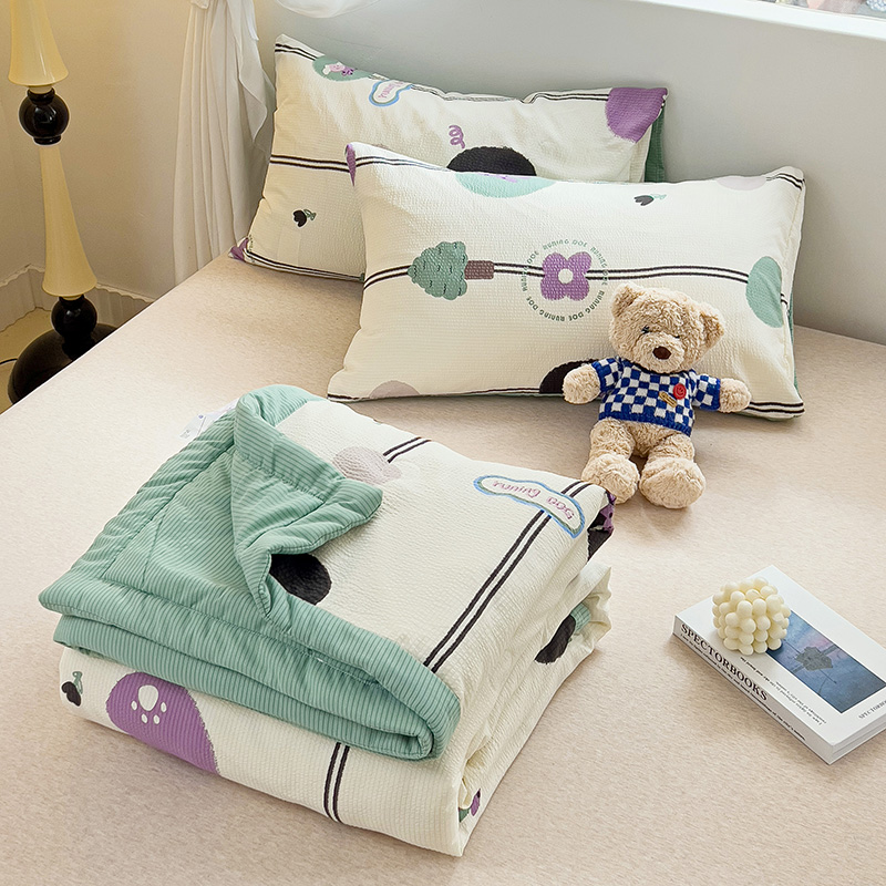 91家纺网 家纺一手货源 找家纺 星巴K家纺 2024新款小清新柔软泡泡棉夏凉被被子空调被夏被 初夏