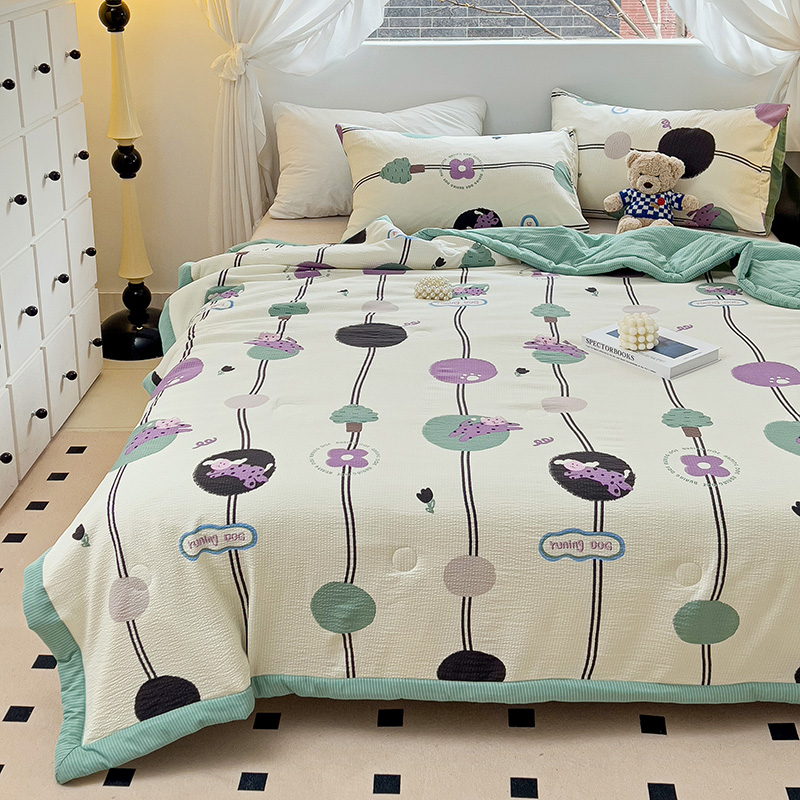 91家纺网 家纺一手货源 找家纺 星巴K家纺 2024新款小清新柔软泡泡棉夏凉被被子空调被夏被 初夏