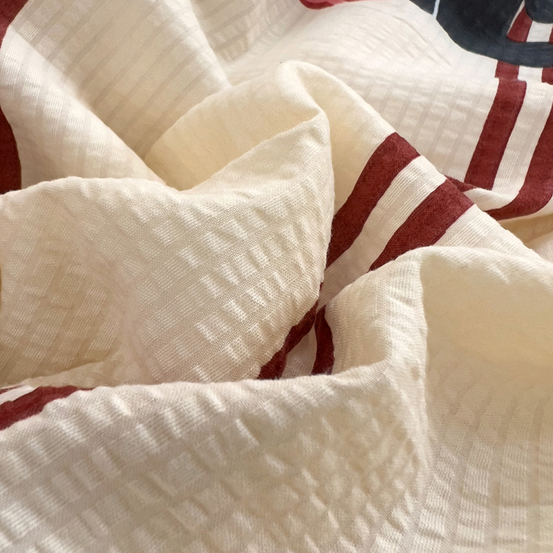 91家纺网 家纺一手货源 找家纺 星巴K家纺 2024新款小清新柔软泡泡棉夏凉被被子空调被夏被 粉喵