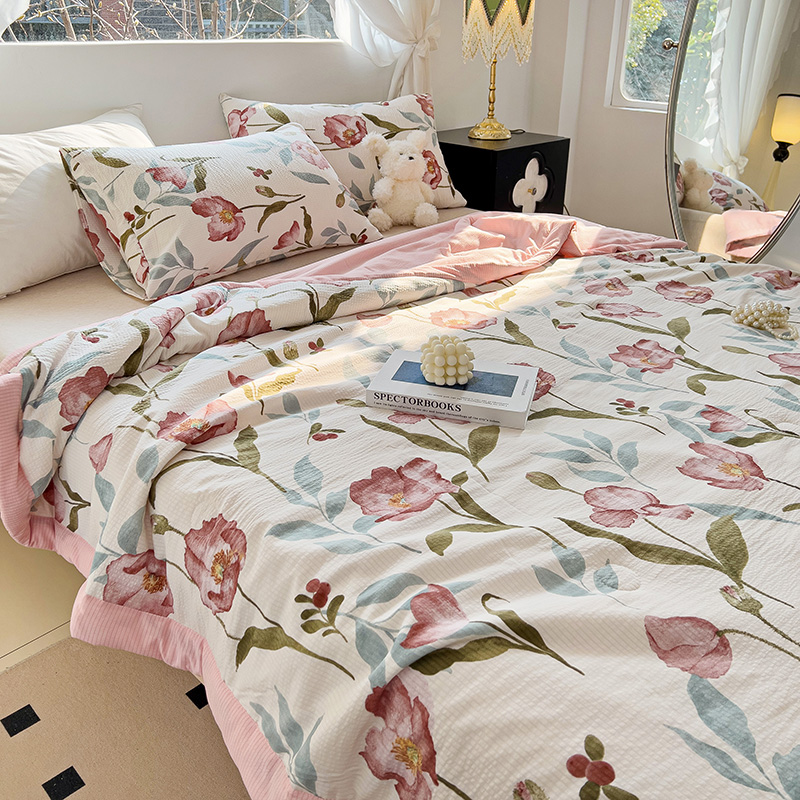 91家纺网 家纺一手货源 找家纺 星巴K家纺 2024新款小清新柔软泡泡棉夏凉被被子空调被夏被 花海