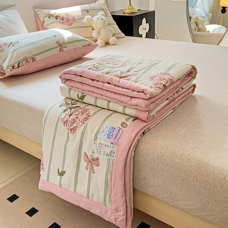 星巴K家纺 2024新款小清新柔软泡泡棉夏凉被被子空调被夏被 花束