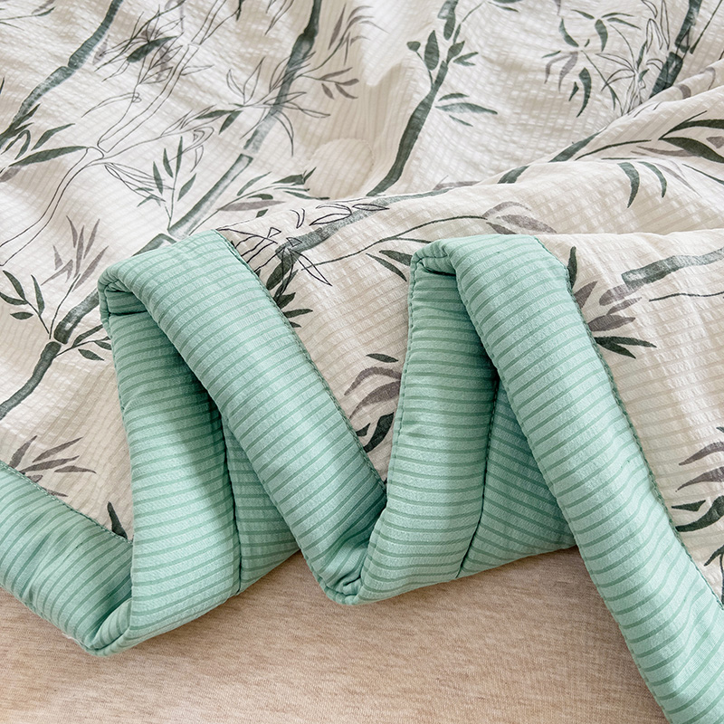 91家纺网 家纺一手货源 找家纺 星巴K家纺 2024新款小清新柔软泡泡棉夏凉被被子空调被夏被 竹影