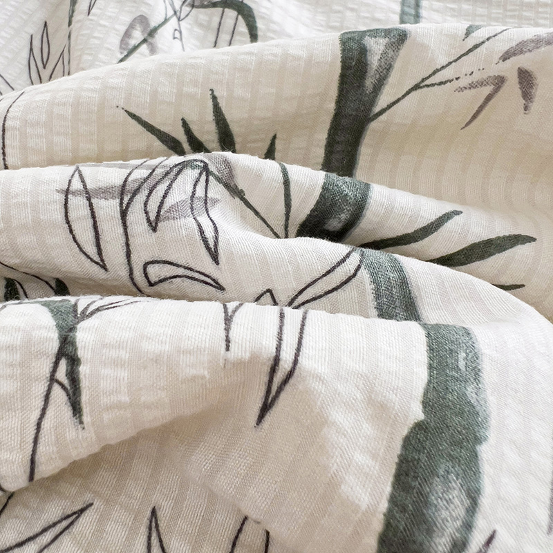 91家纺网 家纺一手货源 找家纺 星巴K家纺 2024新款小清新柔软泡泡棉夏凉被被子空调被夏被 竹影