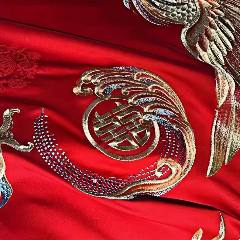 91家纺网 家纺一手货源 找家纺 梦丝语家纺婚庆四件套六件套八件套100支提花新品会员价399