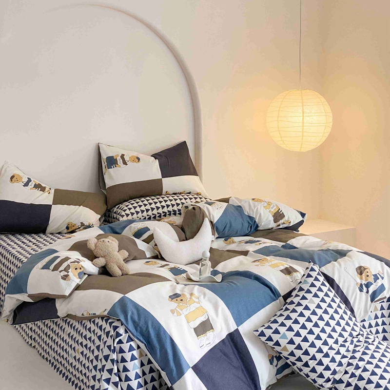 91家纺网 家纺一手货源 找家纺 佰亿莱 2024直播爆款全棉印花四件套 莱茵克莱尔