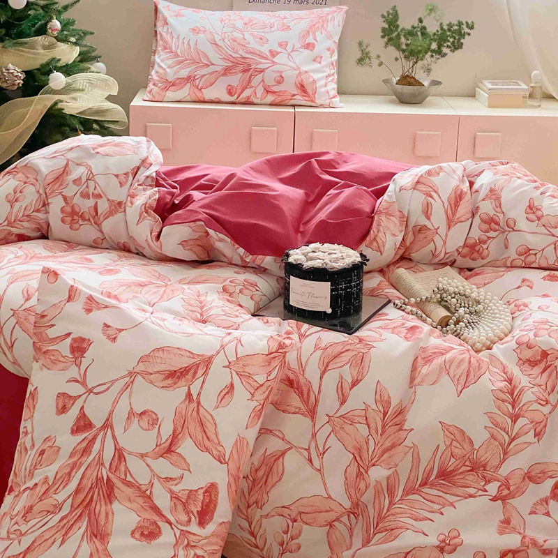 91家纺网 家纺一手货源 找家纺 佰亿莱 2024直播爆款全棉印花四件套 莉莉安