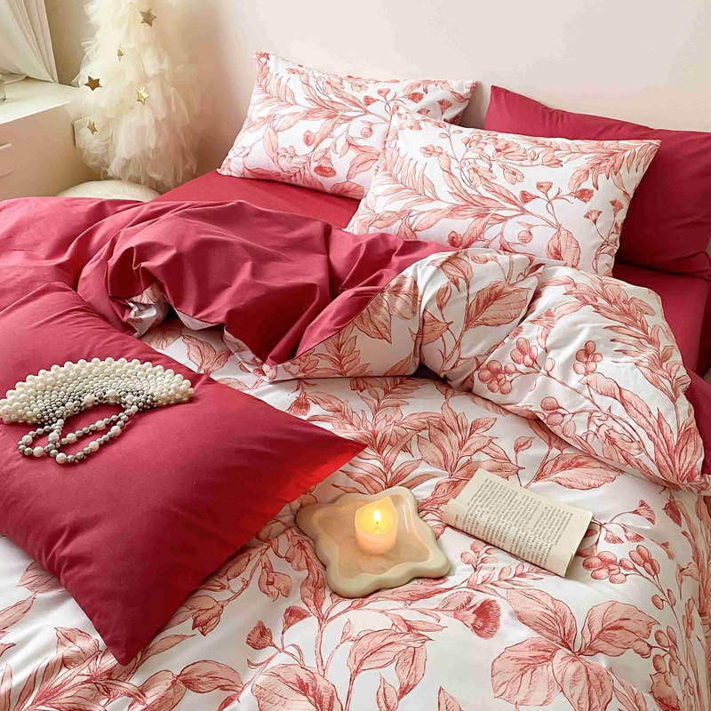 91家纺网 家纺一手货源 找家纺 佰亿莱 2024直播爆款全棉印花四件套 莉莉安