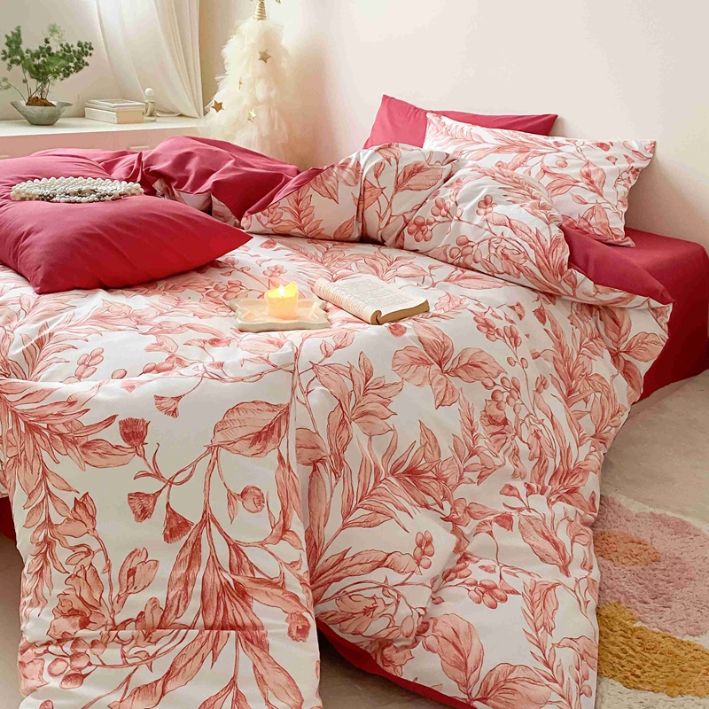 91家纺网 家纺一手货源 找家纺 佰亿莱 2024直播爆款全棉印花四件套 莉莉安