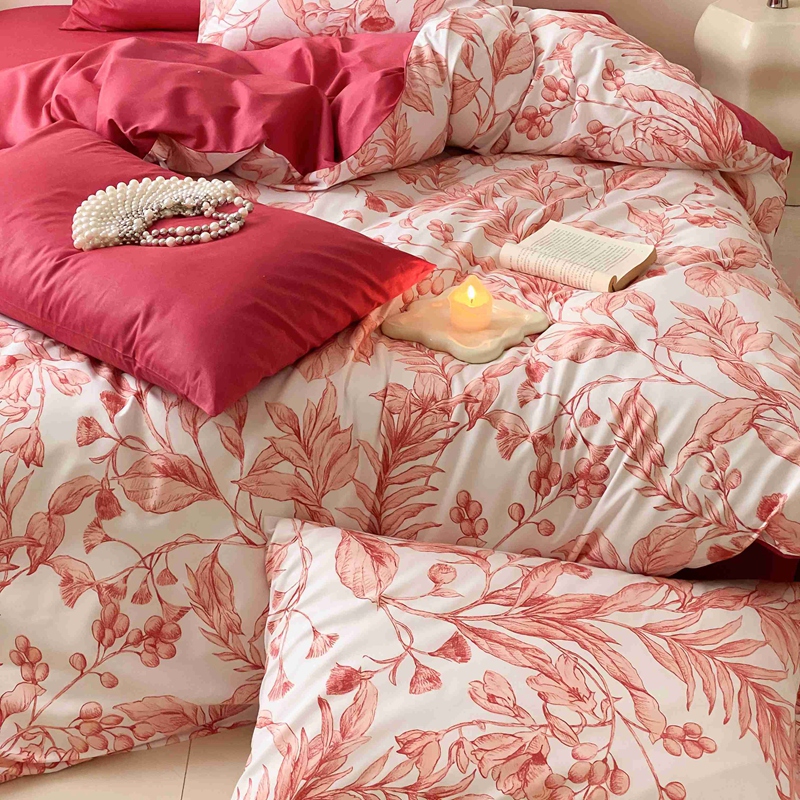 91家纺网 家纺一手货源 找家纺 佰亿莱 2024直播爆款全棉印花四件套 莉莉安