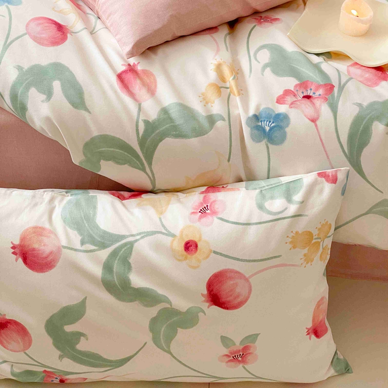 91家纺网 家纺一手货源 找家纺 佰亿莱 2024直播爆款全棉印花四件套 时留