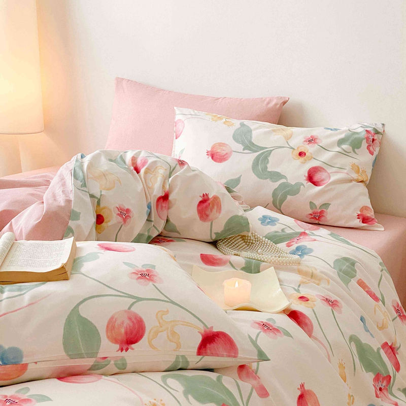 91家纺网 家纺一手货源 找家纺 佰亿莱 2024直播爆款全棉印花四件套 时留