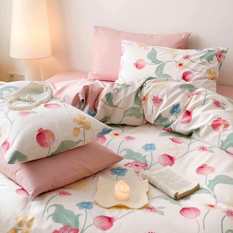 91家纺网 家纺一手货源 找家纺 佰亿莱 2024直播爆款全棉印花四件套 时留