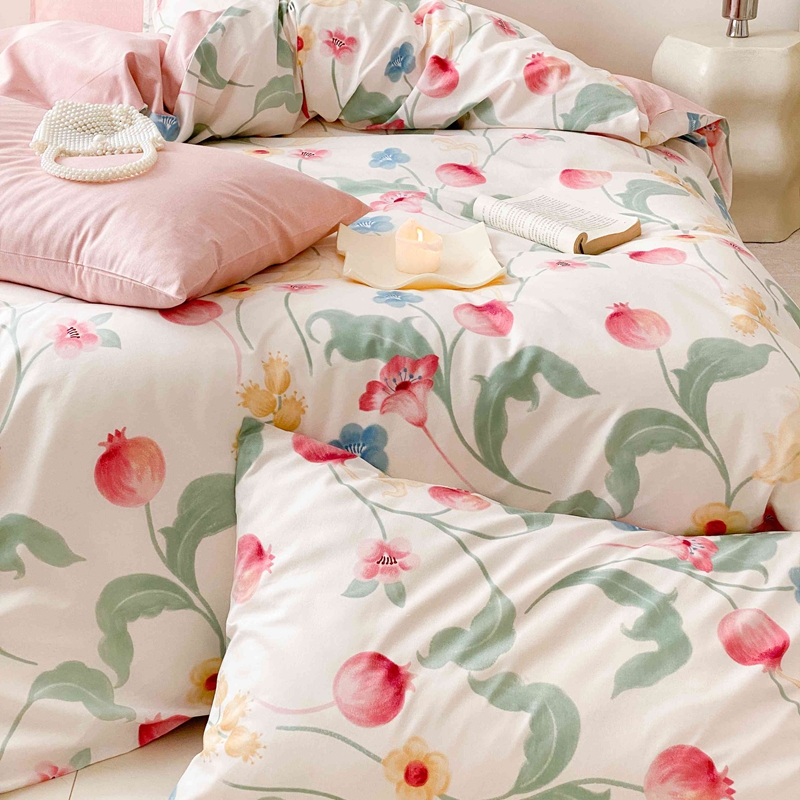 91家纺网 家纺一手货源 找家纺 佰亿莱 2024直播爆款全棉印花四件套 时留