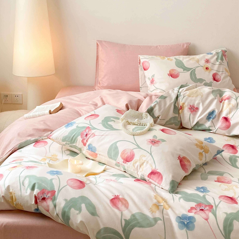 91家纺网 家纺一手货源 找家纺 佰亿莱 2024直播爆款全棉印花四件套 时留