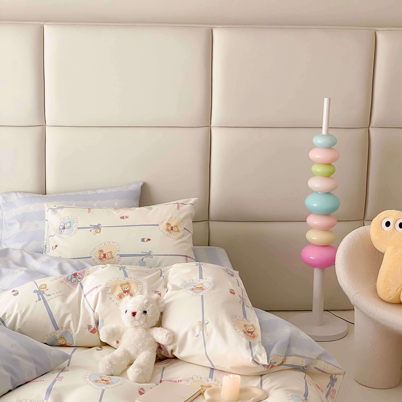 91家纺网 家纺一手货源 找家纺 佰亿莱 2024直播爆款全棉印花四件套 熊美眉