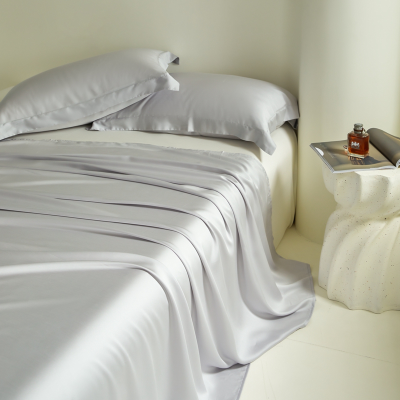 91家纺网 家纺一手货源 找家纺 618家纺 2024新款100支兰精天丝单床单 天丝银河灰