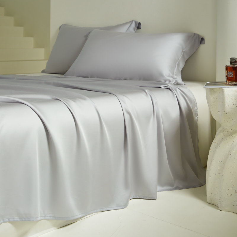 91家纺网 家纺一手货源 找家纺 618家纺 2024新款100支兰精天丝单床单 天丝银河灰