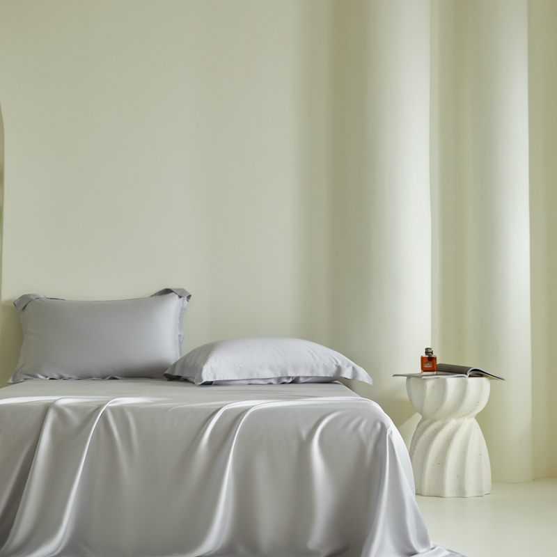 91家纺网 家纺一手货源 找家纺 618家纺 2024新款100支兰精天丝单床单 天丝银河灰