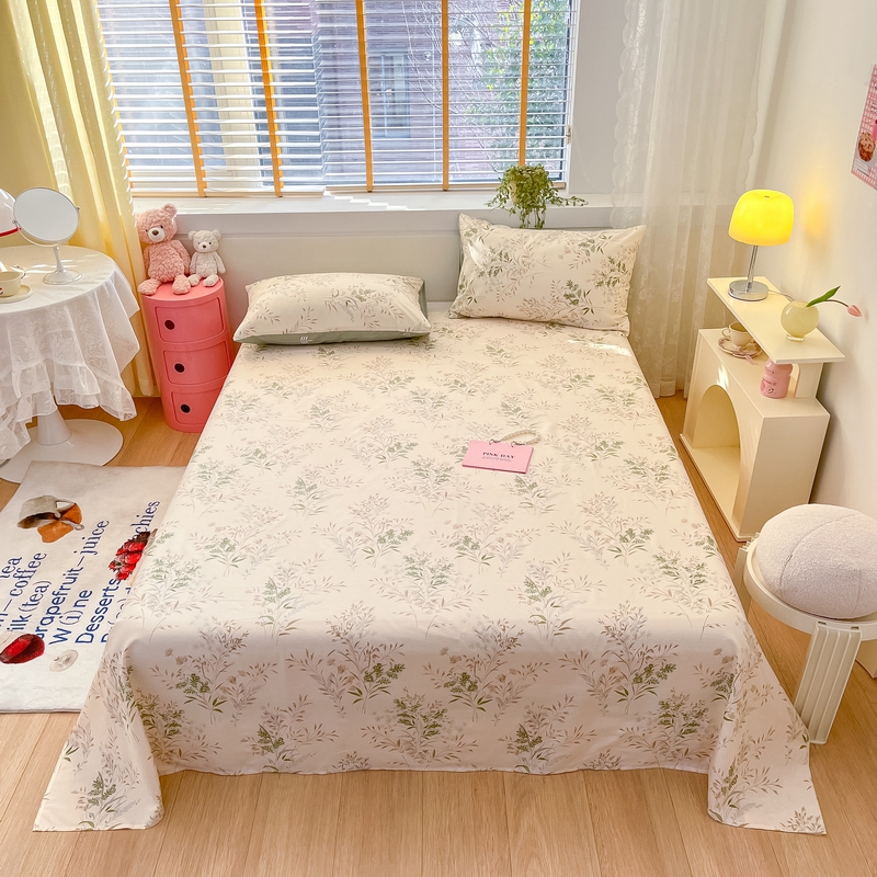 91家纺网 家纺一手货源 找家纺 蓝邻 2024新款全棉单品系列单床单 浅草